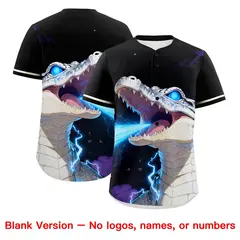 Black Cream Graffiti Animal Series Baseball Jersey 7