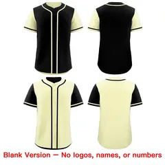 Black Cream Reversible Raglan Sleeves Baseball Jersey 9