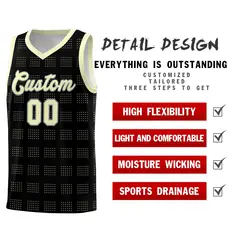 Black Cream Trailblazer Dot Pattern Basketball Jersey 2