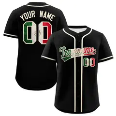 Black Cream Vintage Mexican Flag Authentic Baseball Jersey