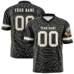 Black Cream Zebra Stripes Football Jersey
