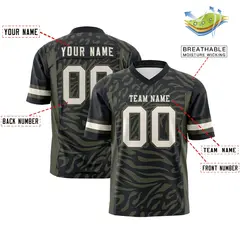 Black Cream Zebra Stripes Football Jersey 2