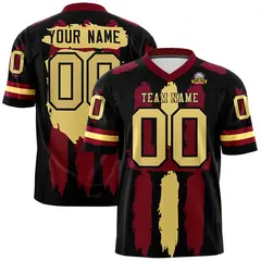 Black Crimson and Khaki Graffiti Flag Football Jersey 1