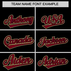Black Crimson and Khaki Raglan Sleeves Baseball Jersey 3