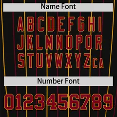 Black Crimson and Yellow Bi-Color Stripes Baseball Jersey 4