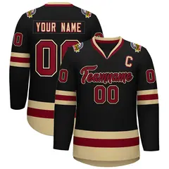 Black Crimson-Black Classic Hockey Jersey 1