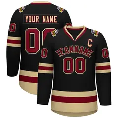 Black Crimson-Black Classic Hockey Jersey 1