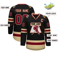 Black Crimson-Black Classic Hockey Jersey 2