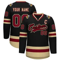 Black Crimson-Black Classic Hockey Jersey 1