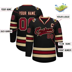 Black Crimson-Black Classic Hockey Jersey 2