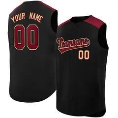 Black Crimson Classic Authentic Sleeveless Baseball Jersey 1