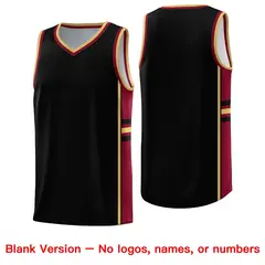 Black Crimson Classic Color Block Varsity Basketball Jersey 6