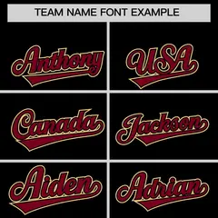 Black Crimson Color Block Authentic Baseball Jersey 3