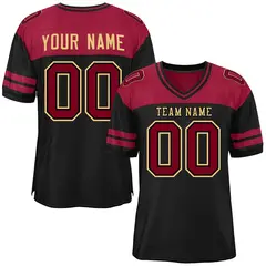 Black Crimson Color Block Authentic Football Jersey 1