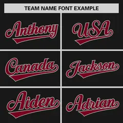 Black Crimson Dark Gray Raglan Sleeves Baseball Jersey 3