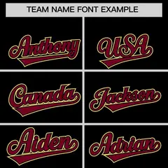 Black Crimson Edge Color Block Baseball Jersey 3