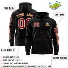 Black Crimson Full-Zip Varsity Letterman Jacket Hoodie 4