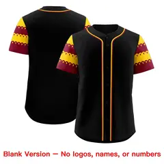 Black Crimson Gold Sleeve Flag Lace Baseball Jersey 7