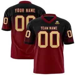 Black Crimson Gradient Fashion Authentic Football Jersey