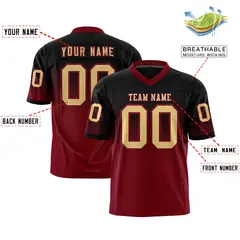 Black Crimson Gradient Fashion Authentic Football Jersey 2