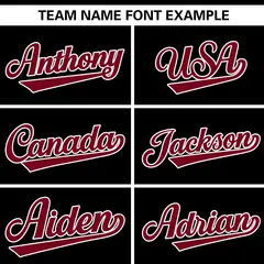 Black Crimson Gradient Side Star Pattern Baseball Jersey 3