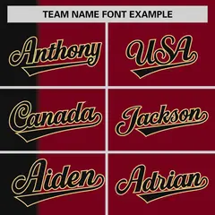 Black Crimson Gradient Stripe Two-Button Softball Jersey 3