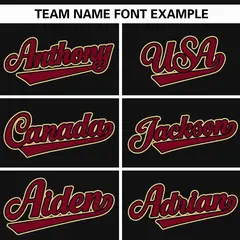 Black Crimson Gradient Thick Stripe Raglan Baseball Jersey 3