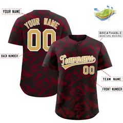 Black Crimson Graffiti Pattern Baseball Jersey 2