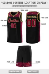 Black Crimson Graffiti Pattern Sports Basketball Jersey 2
