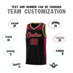Black Crimson Graffiti Pattern Sports Basketball Jersey 3