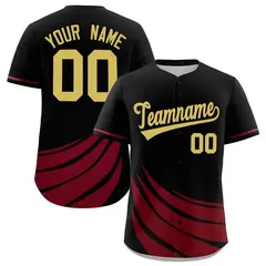 Black Crimson Graffiti Wind Mark Pattern Baseball Jersey