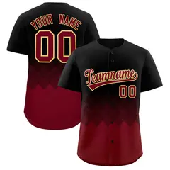 Black Crimson Grid Blur Pattern Authentic Baseball Jersey