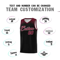 Black Crimson Indians Print Sports Uniform Basketball Jersey 4
