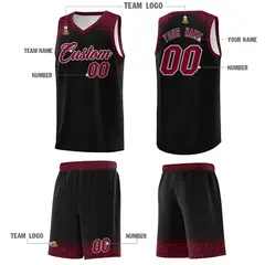Black Crimson Indians Print Sports Uniform Basketball Jersey 5