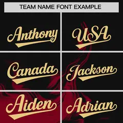 Black Crimson Ink Pattern Authentic Baseball Jersey 3