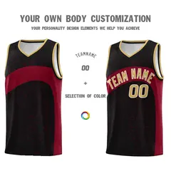 Black Crimson Irregular Dot Graffiti Basketball Jersey 3