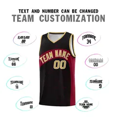 Black Crimson Irregular Dot Graffiti Basketball Jersey 4