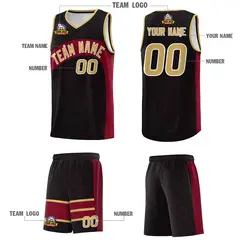 Black Crimson Irregular Dot Graffiti Basketball Jersey 5