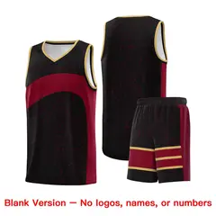Black Crimson Irregular Dot Graffiti Basketball Jersey 7