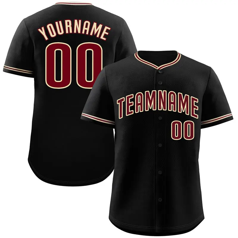 Black Crimson-Khaki Bull Classic Authentic Baseball Jersey