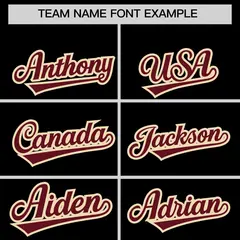 Black Crimson-Khaki Classic Baseball Sports Uniform 3