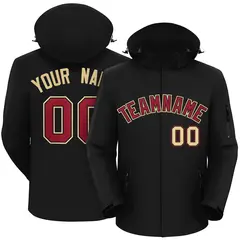 Black Crimson-Khaki Classic Style Waterproof Jacket 1