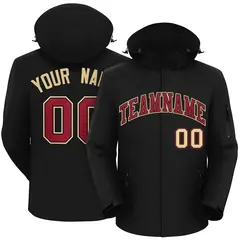 Black Crimson-Khaki Classic Style Waterproof Jacket 1