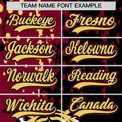Black Crimson Khaki Full-Snap Tiger Graffiti Baseball Jersey 6