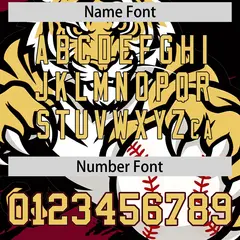Black Crimson Khaki Full-Snap Tiger Graffiti Baseball Jersey 7