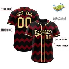 Black Crimson Khaki Ripple Authentic Baseball Jersey 2