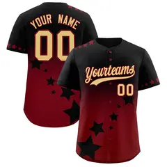 Black Crimson Khaki Rising Stars Gradient Baseball Jersey