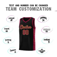 Black Crimson Khaki Side Splash Basketball Jersey 4