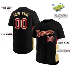 Black Crimson-Khaki Side Two-Tone Authentic Baseball Jersey 2
