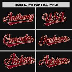 Black Crimson-Khaki Stripe Raglan Two-Button Softball Jersey 3